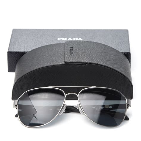 prada aviator sunglasses silver|Prada aviator sunglasses original.